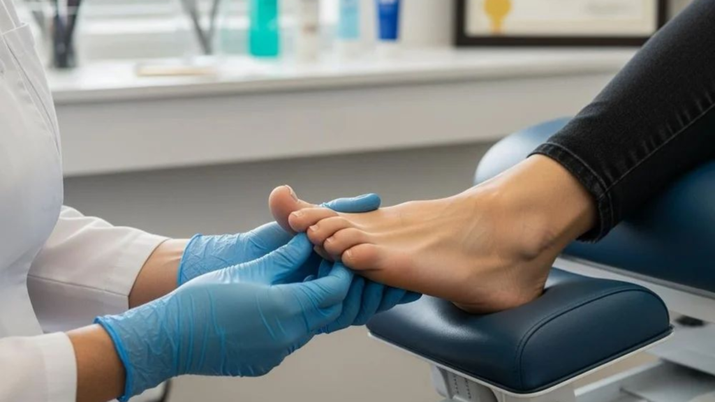 Foot and ankle doctor treating sports injury patient at Epic Foot & Ankle Sugar Land
